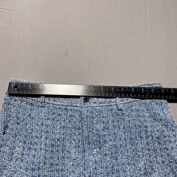 Ramy Brook Jeanne Textured Mini Skirt Womens 8 Blue Spind Cotten Blend‎ - Picture 9 of 14